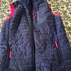 Vineyard Vines Blue and Pink Quilted Puffer Vest